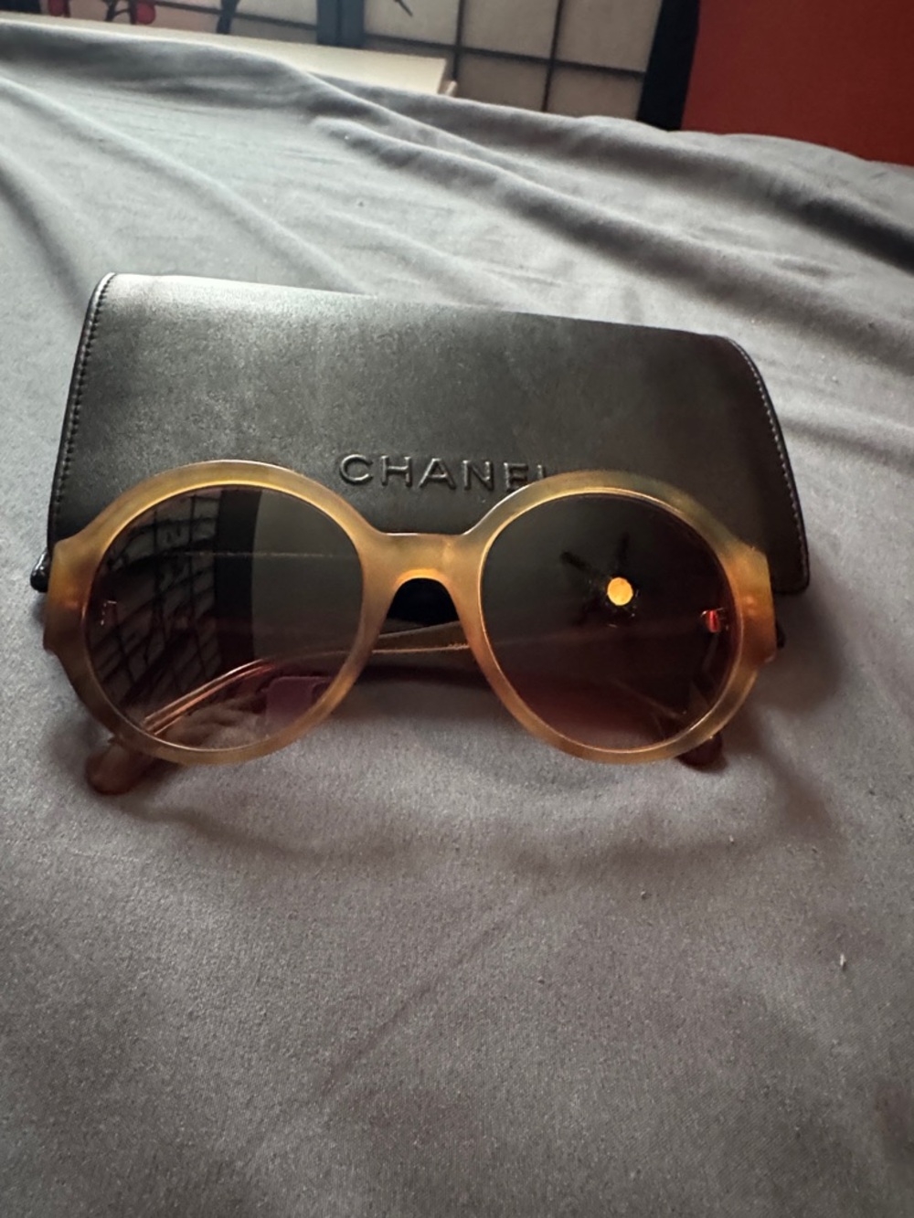 CHANEL Round Sunglasses in Honey Tortoise with Gradient Lenses - Picture 3 of 7